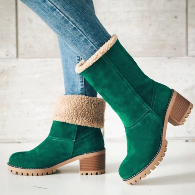 Aurora | Bottes chaudes pour femme à talon haut carré